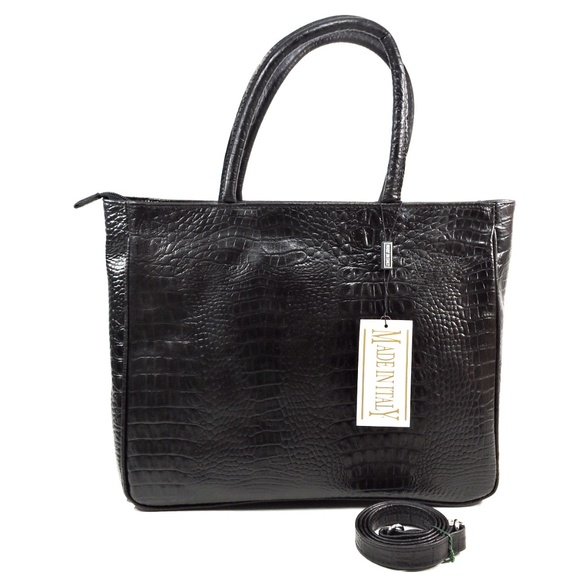 LUIGI TRAINI 🇮🇹 Women's Black  Leather Handbag - Picture 2 of 6